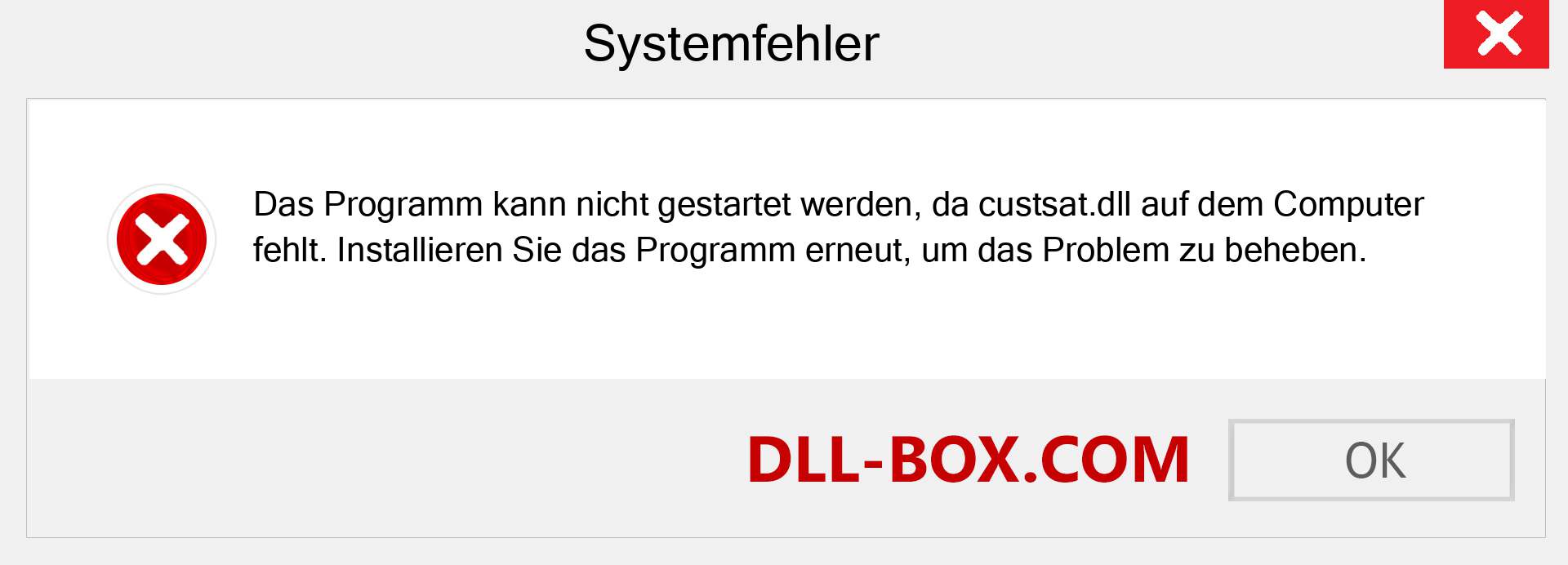 custsat.dll-Datei fehlt?. Download für Windows 7, 8, 10 - Fix custsat dll Missing Error unter Windows, Fotos, Bildern