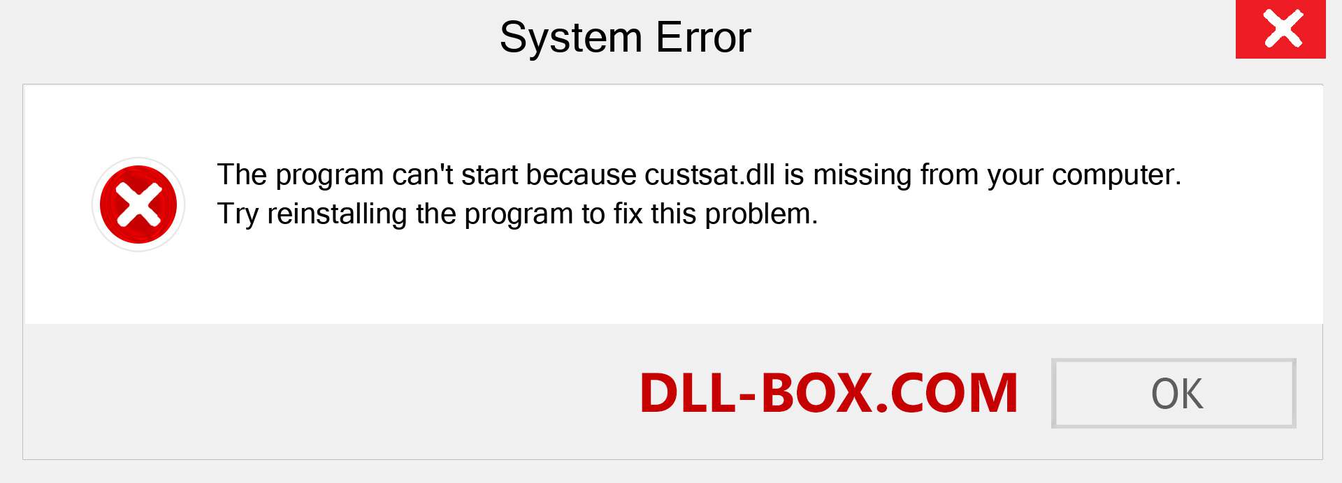  custsat.dll file is missing?. Download for Windows 7, 8, 10 - Fix  custsat dll Missing Error on Windows, photos, images