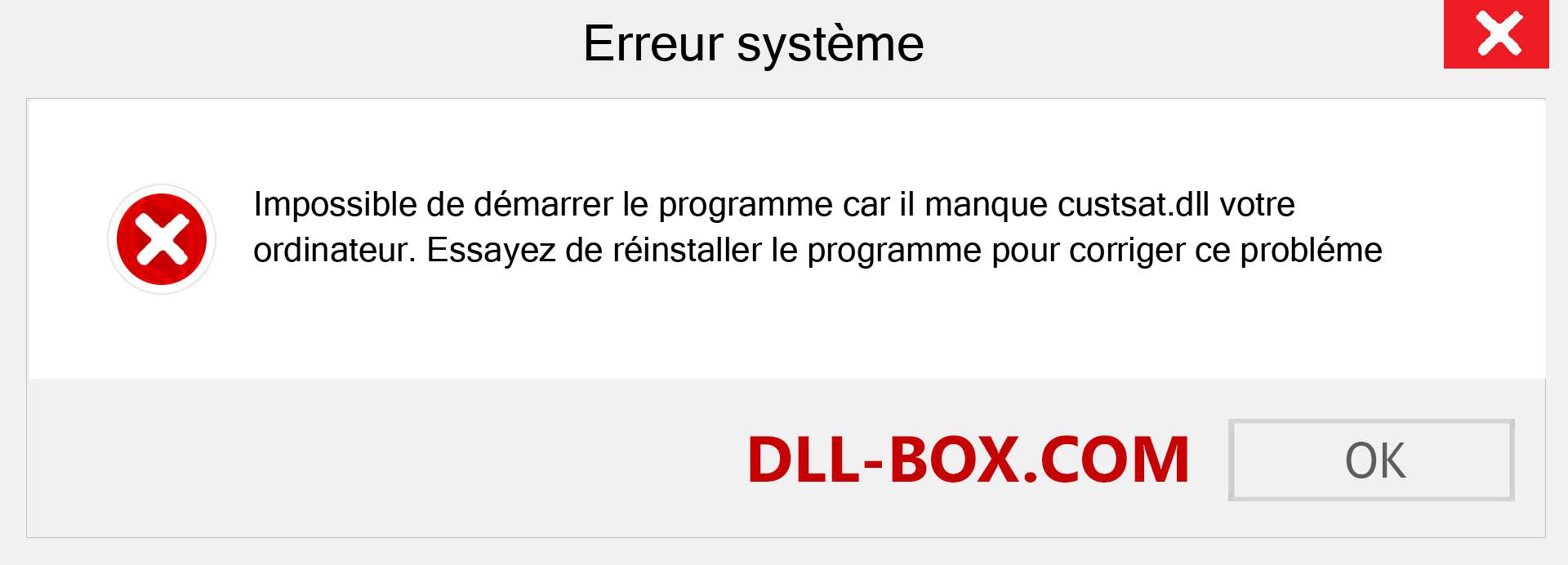 Le fichier custsat.dll est manquant ?. Télécharger pour Windows 7, 8, 10 - Correction de l'erreur manquante custsat dll sur Windows, photos, images